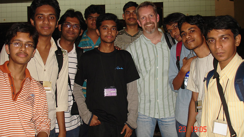 Neeraj Pattath with Lars Rasmussen (Founder of Google Maps & Google Wave) and Students from IIT Bombay during Techfest 2010